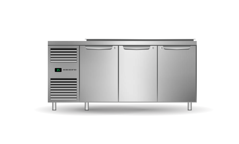 SKOPE PG13.PPS.DC.3.SD ProSpec 3 Solid Doors Salad Preparation Drop-in Collar GN1/3 Fridge