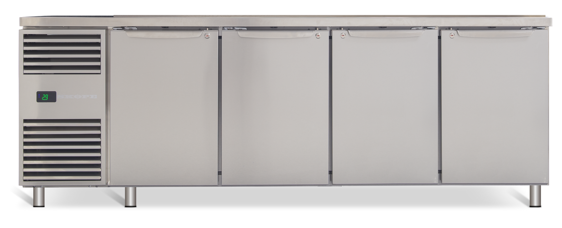 SKOPE ProSpec Four Solid Door Salad Preparation GN 1/3 Fridge PG13.PPS.4.SD