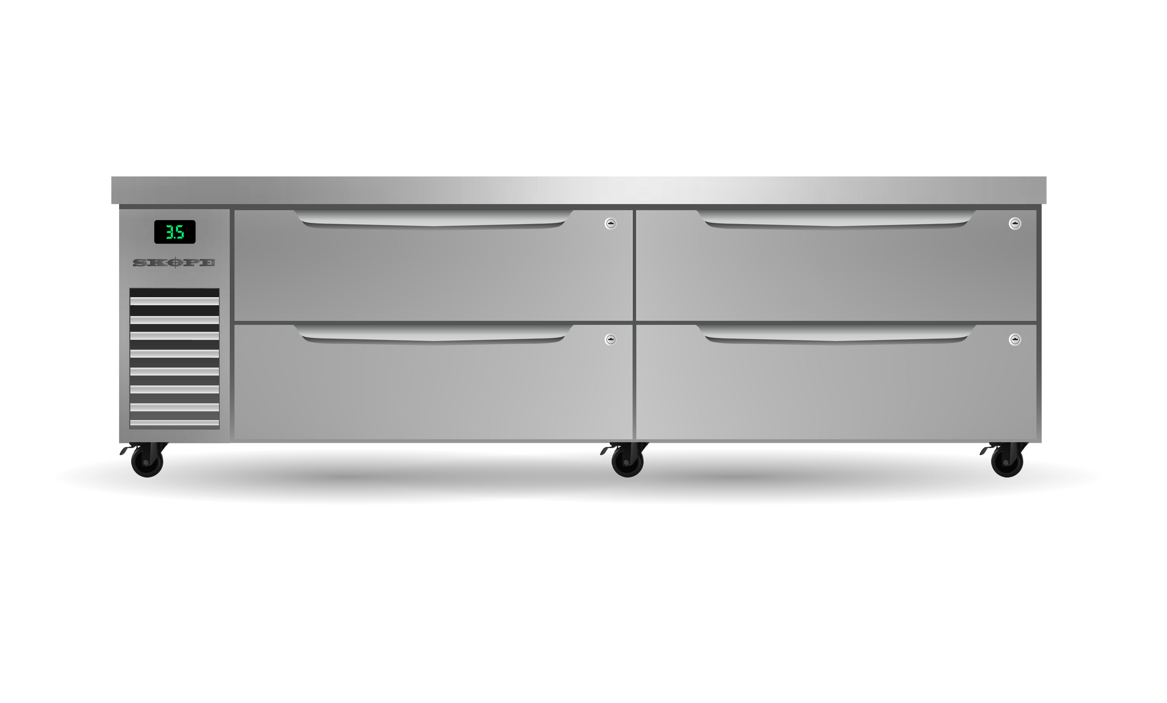 Skope Four Drawer, Two Bay, ChefBase GN 2/1 Fridge