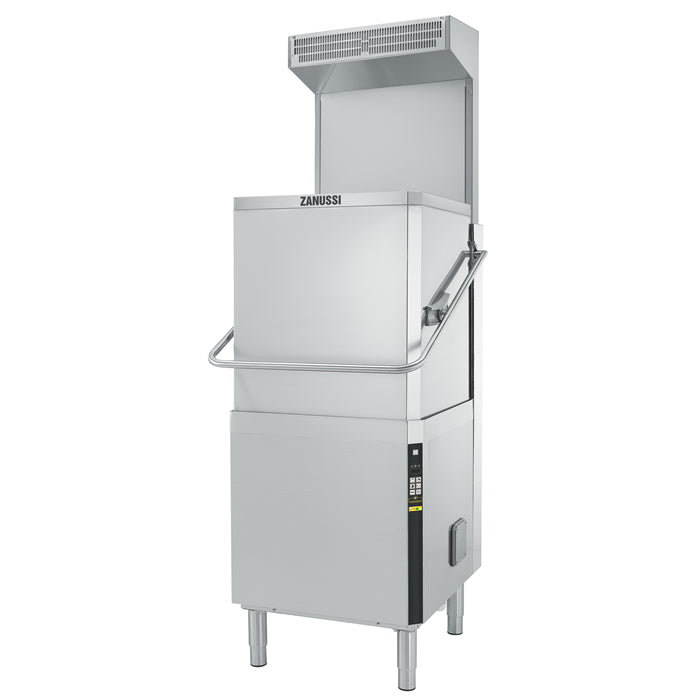 Zanussi Premium Hood Type Passthrough Dishwasher with Auto Deliming, Advanced Filtering and ESD Hood