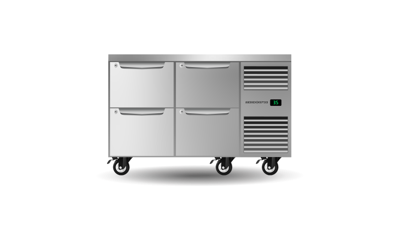 SKOPE PG11.UBR.2.D4.RH ProSpec 4 Drawer 2 Bay Underbench GN 1/1 Right Hand Fridge