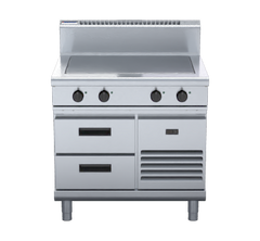 Waldorf 800 Series RN8104E-RB - 900mm Electric Solid Top - Refrigerated Base