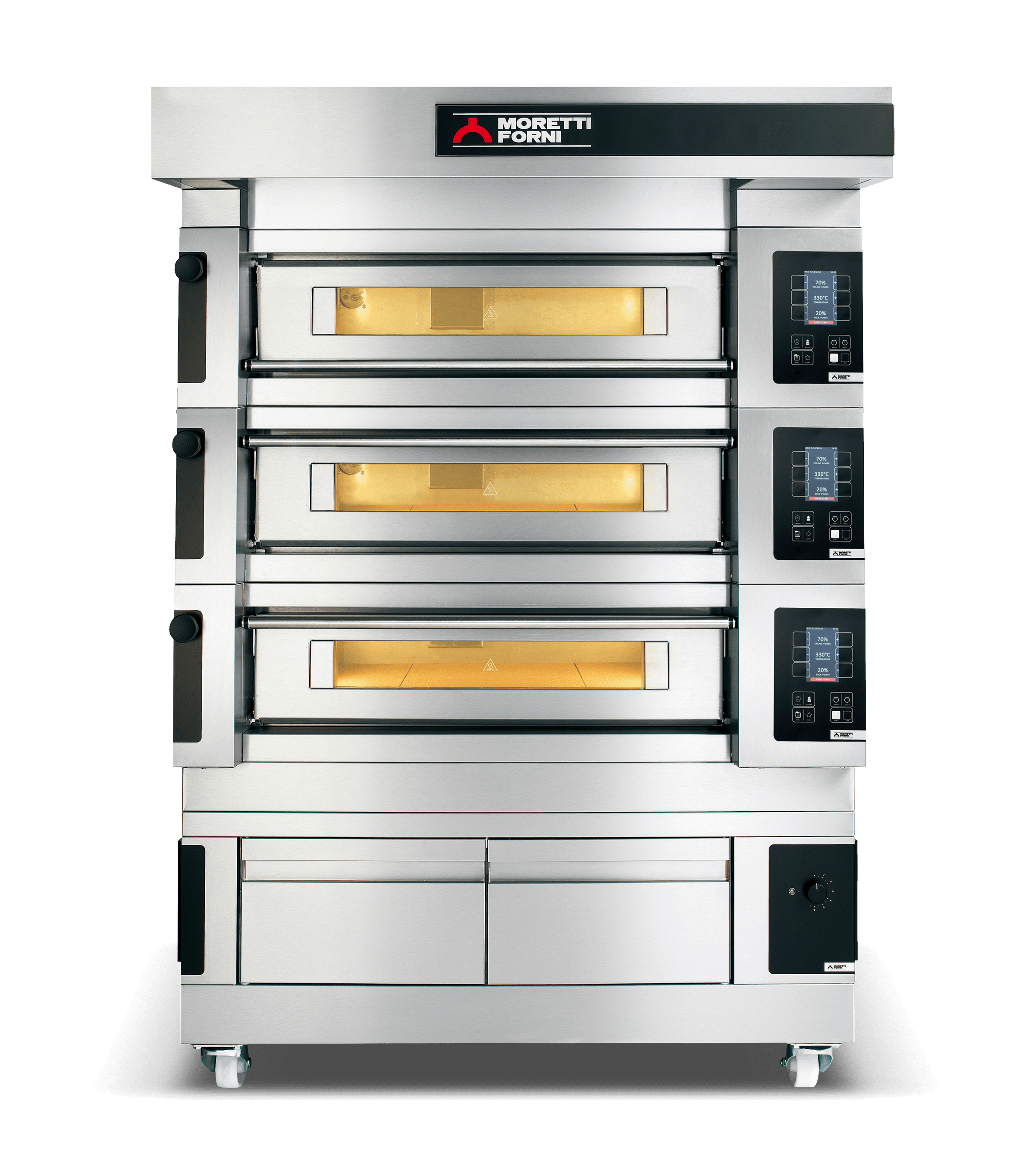 Moretti Forni COMP-S100E-3-L Serie S Triple Deck Oven on Prover