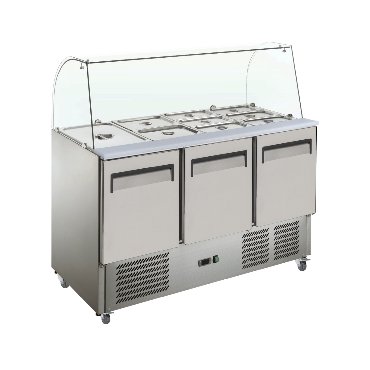 Exquisite SBC380 Three door Preparation Chiller with Canopy - Static