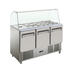Exquisite SBC380 Three door Preparation Chiller with Canopy - Static