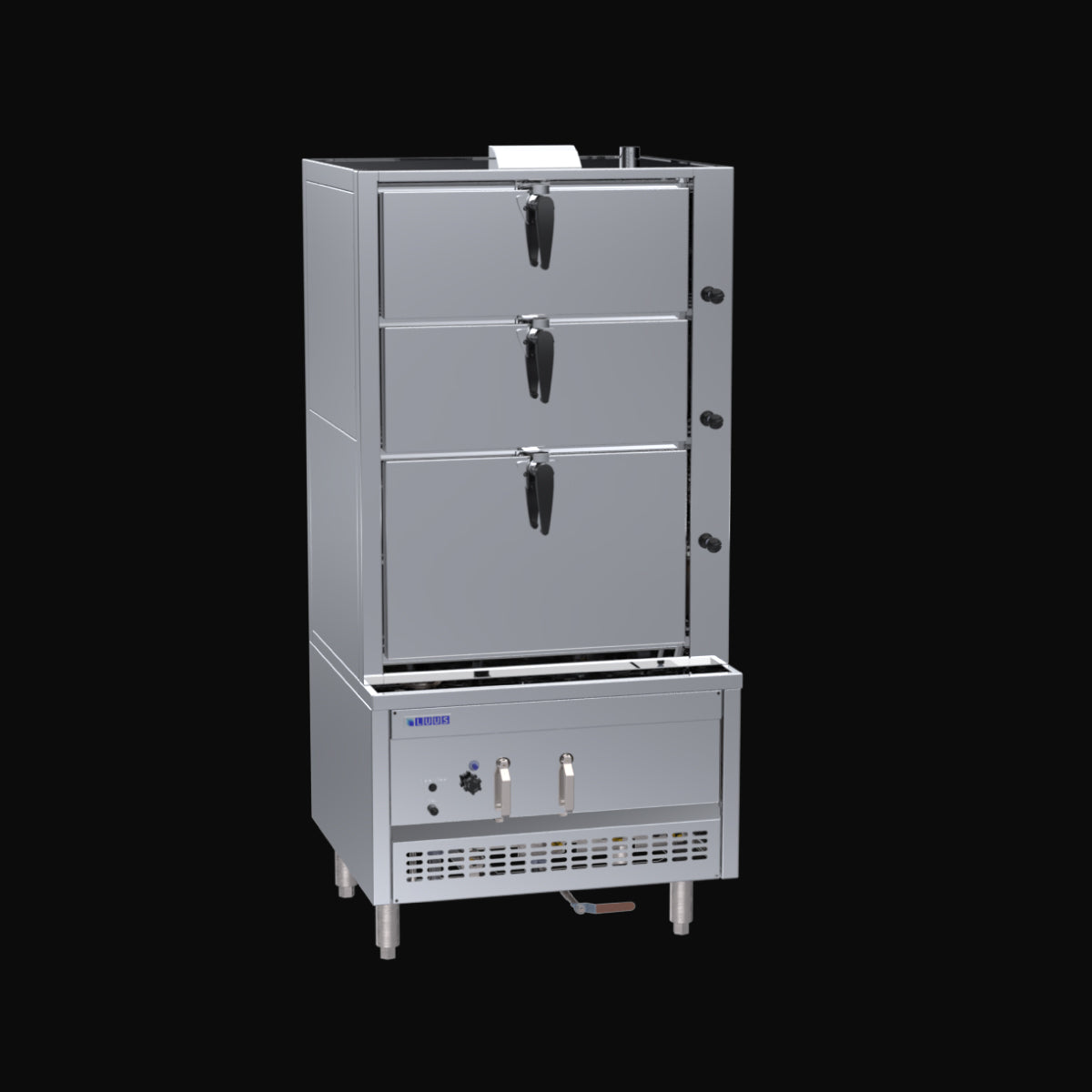 LUUS 900mm 3 Deck Steam Cabinet
