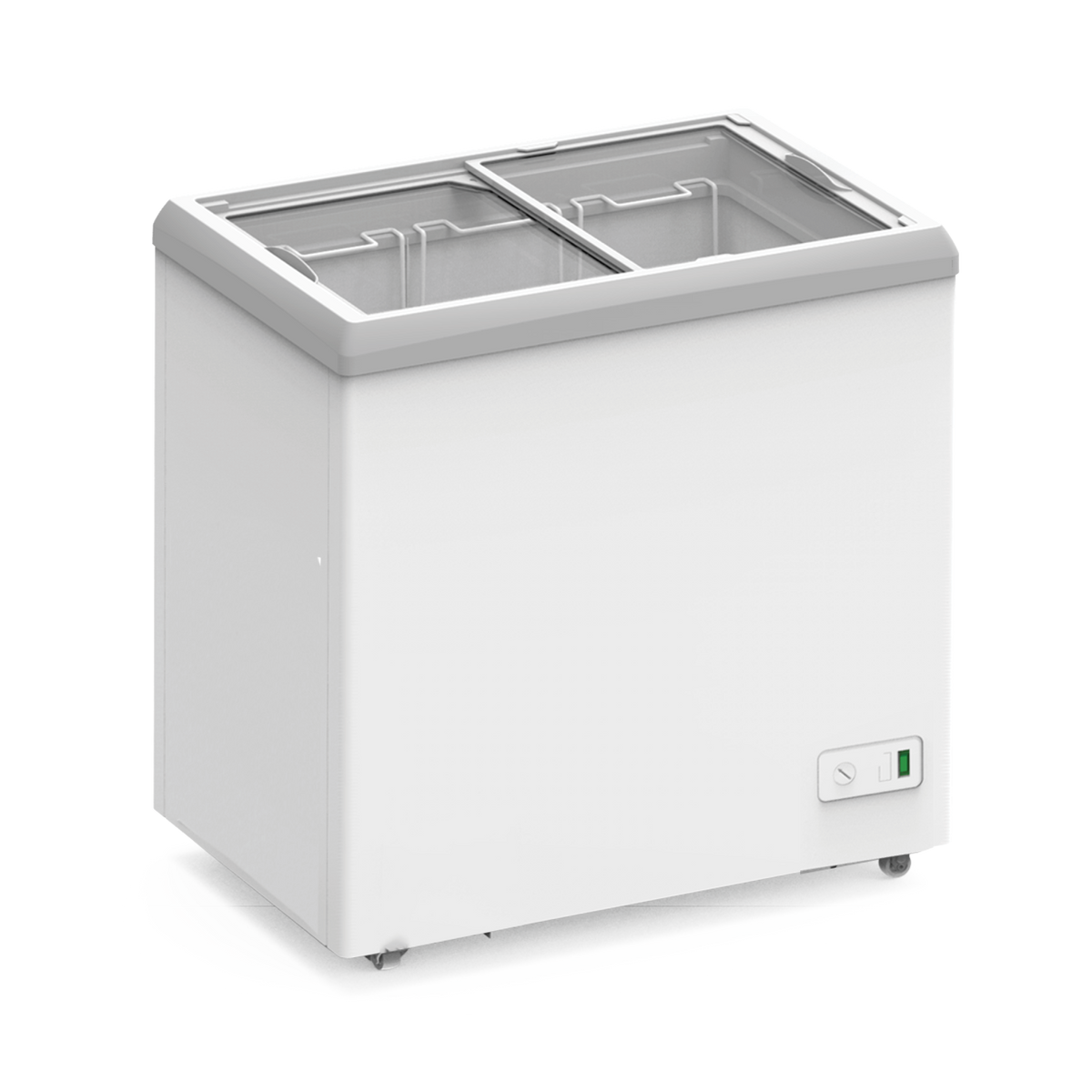 Exquisite SD117 Flat Glass Chest Freezer with LED