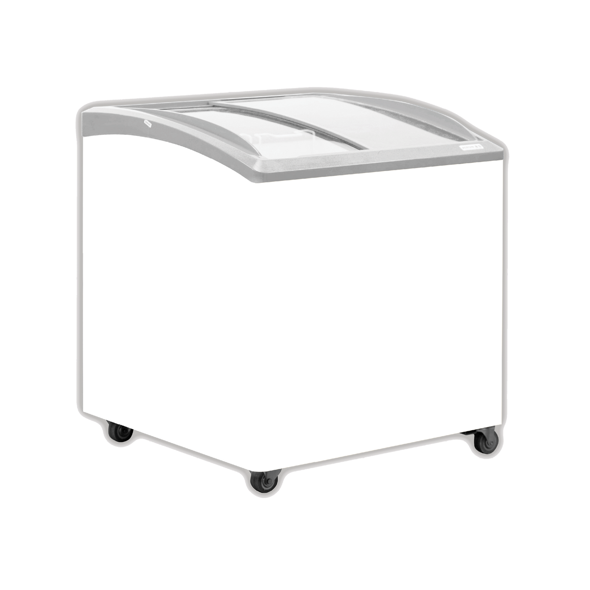 Exquisite SD235K Curved Glass Chest Freezer with LED
