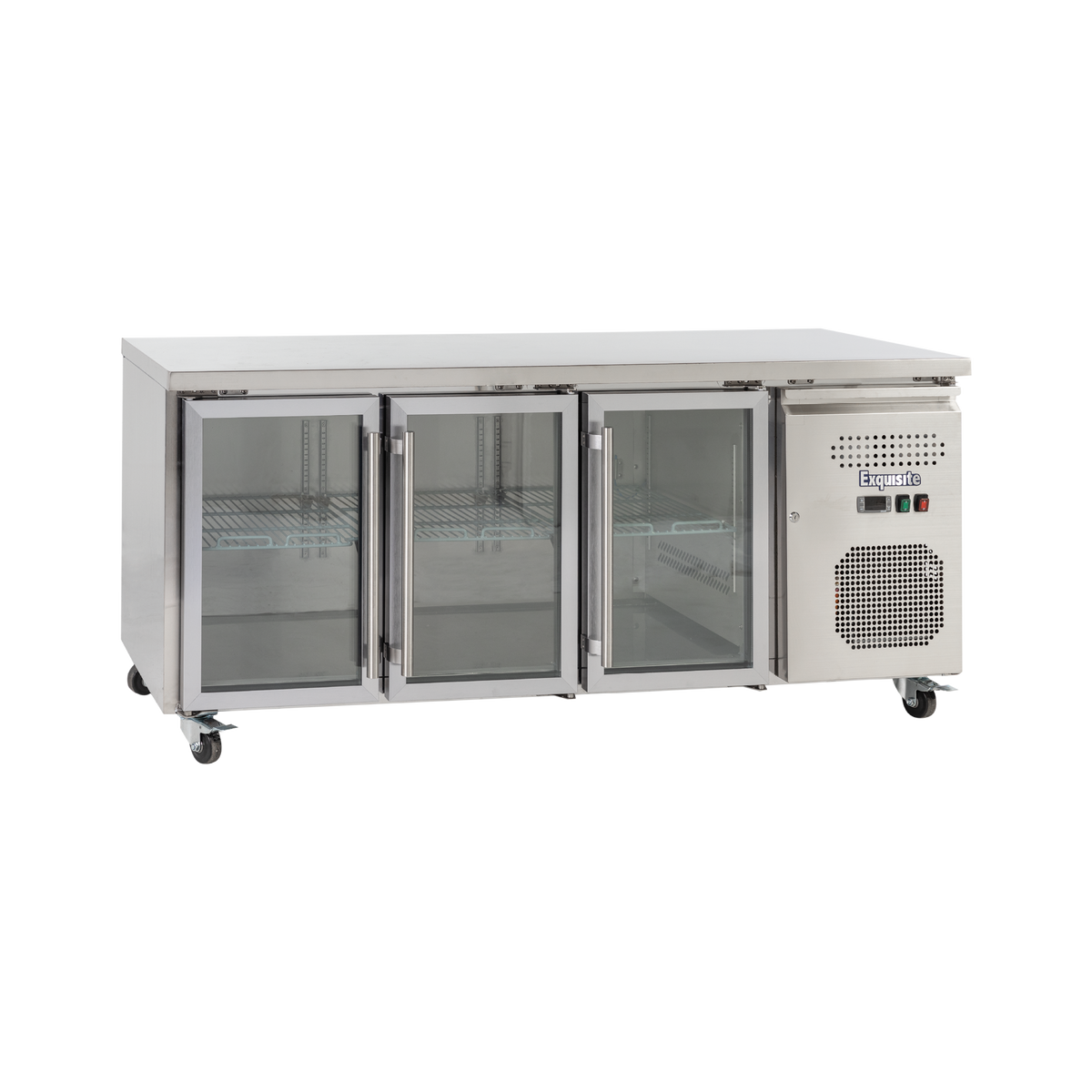 Exquisite SSC400G Three Glass Doors Underbench Storage Refrigerator - Slimline