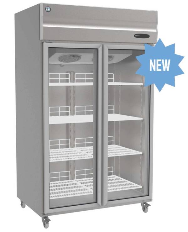 Hoshizaki HR-127 - 2 Door Glass Door Fridge 1119L
