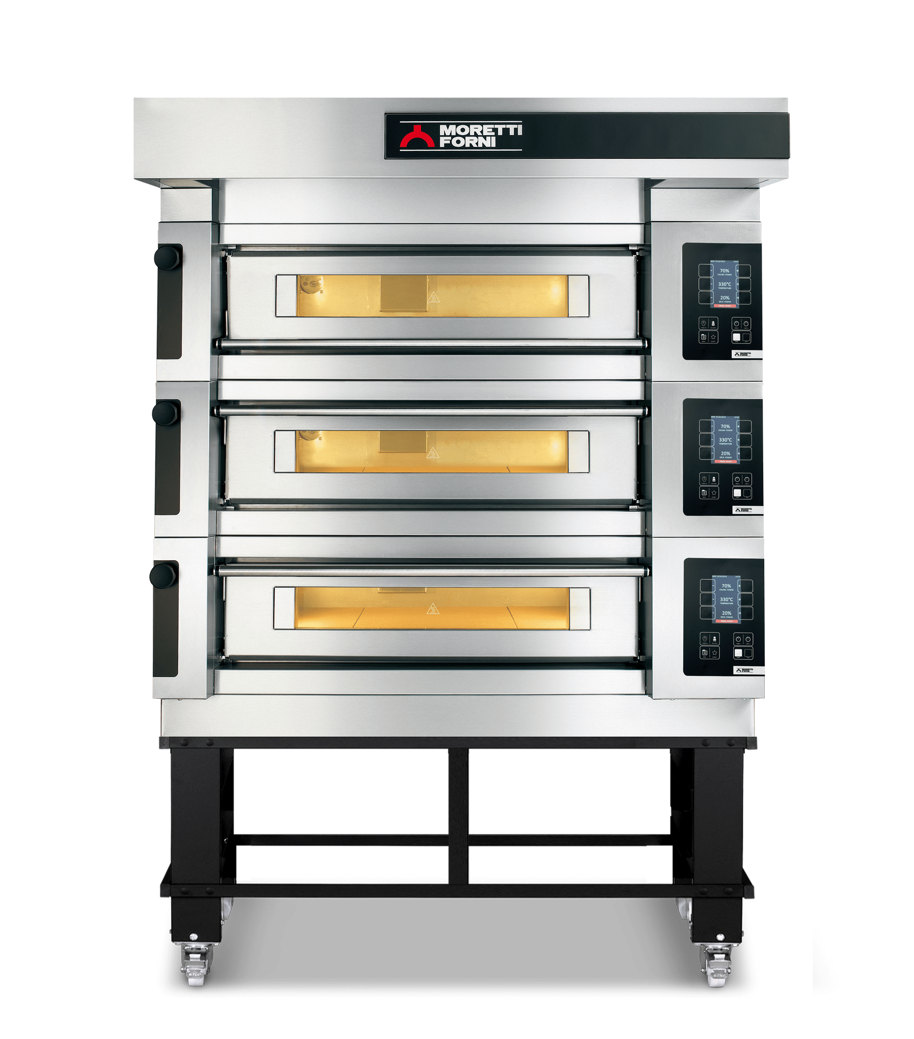 Moretti Forni COMP-S50E-3-S Serie S Triple Deck Oven on Stand