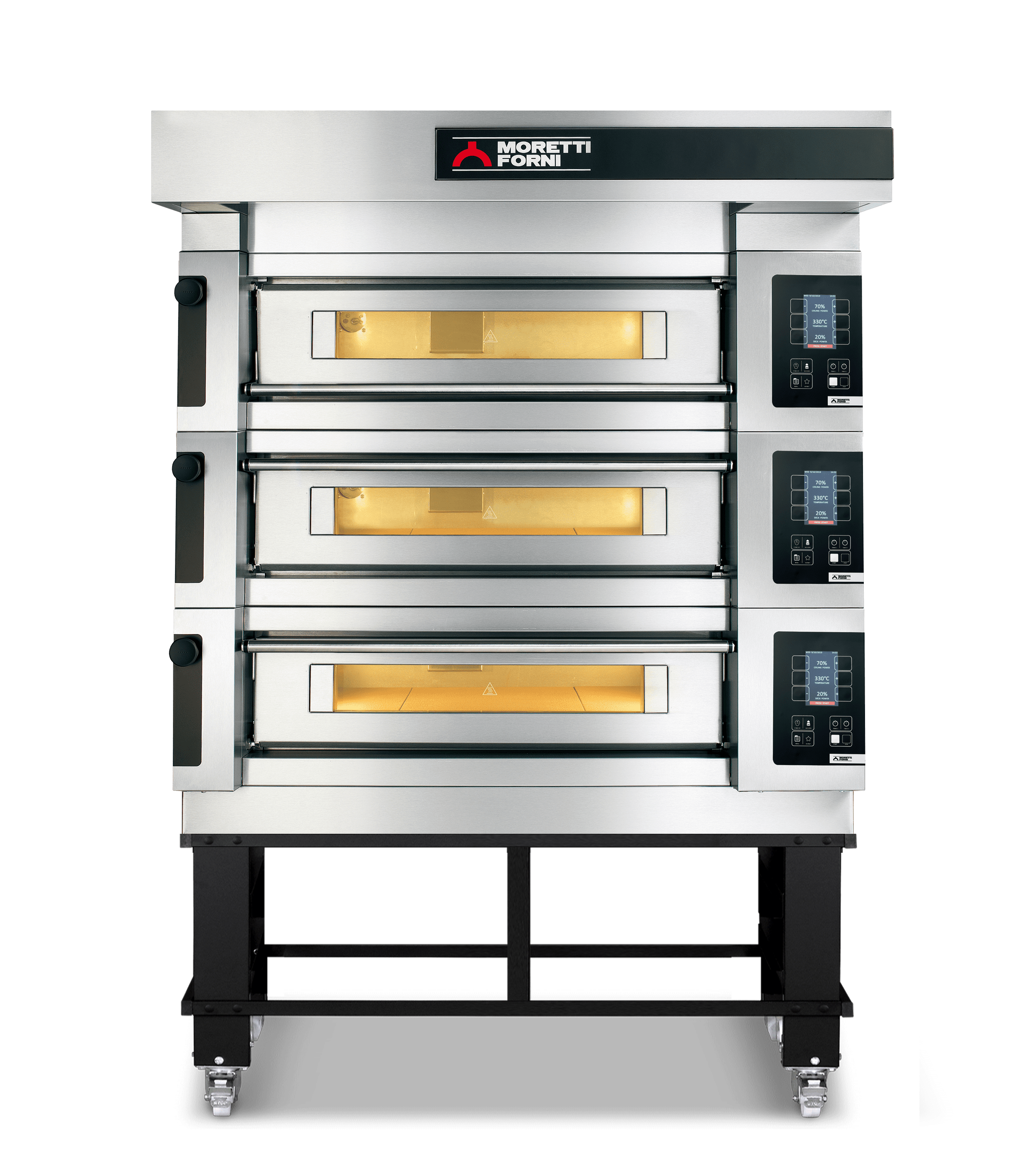 Moretti Forni COMP-S125E-3A-S Serie S Triple Deck Oven on Stand