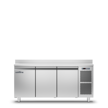 Coldline TA17/1B MASTER 3 Doors Freezer Counter - Top with Splashback