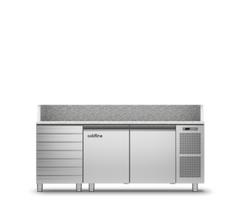 Coldline TZ13/1MC - 2 Door 7 Drawers Prep Bench - With Top
