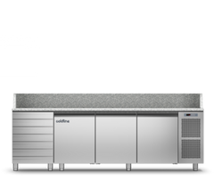 Coldline TZ17/1MC - 3 door 7 Drawers Prep Bench - With Top