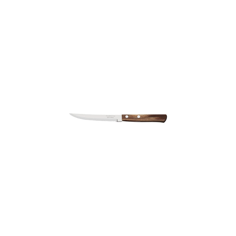 Tramontina - Polywood 5"(127mm) Steak Knife-Serrated Narrow - Brown - Set of 12