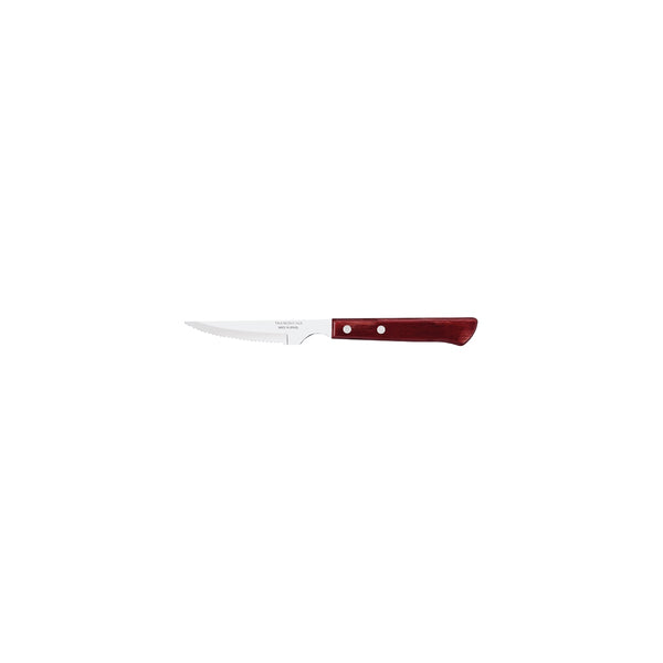 Tramontina - Polywood 4" Steak Knife 9-Serrated Narrow - Red - Set of 12