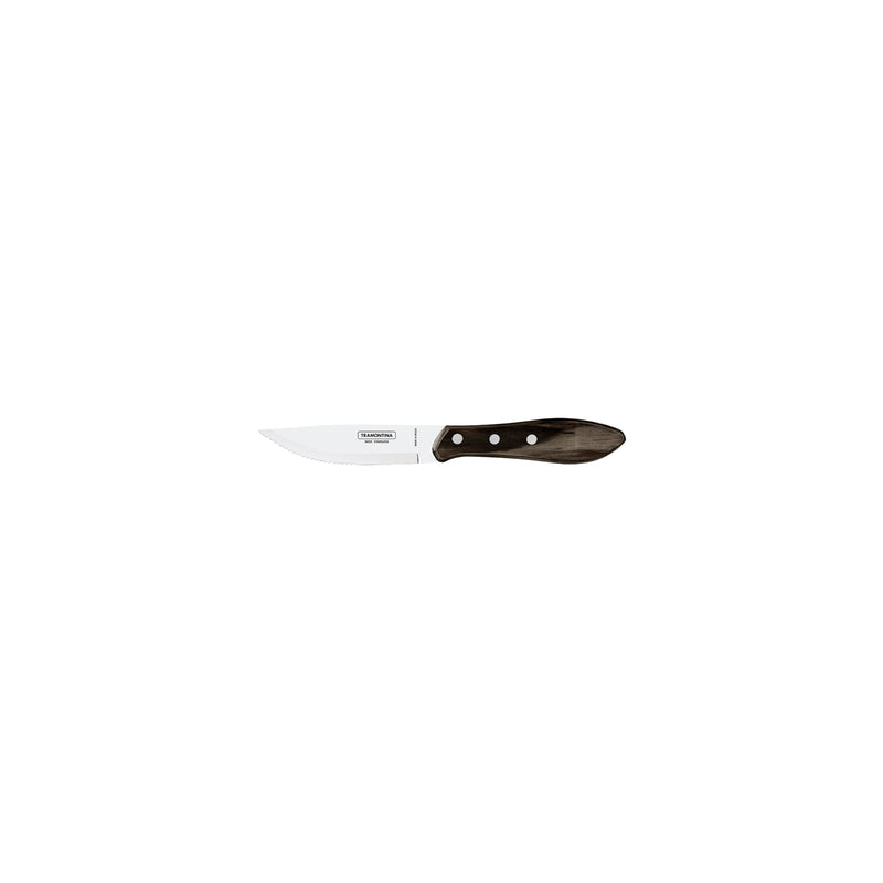 Tramontina - Polywood 5" Jumbo Steak Knife 85-Serrated Wide - Brown - Set of 12