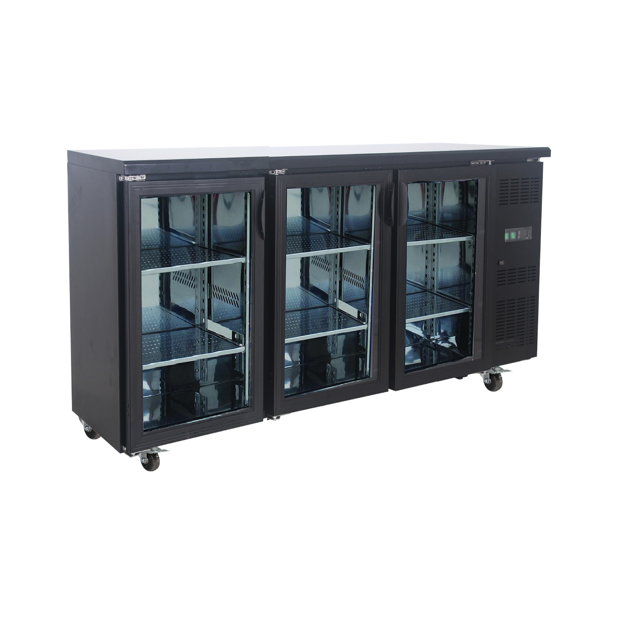 Exquisite UBC570 Three Doors Backbar Chiller - Hinged, 1m Bar Height
