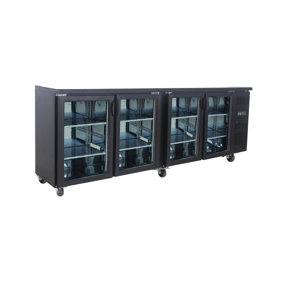 Exquisite UBC630 Four Doors Backbar Chiller - Hinged, 1m Bar Height
