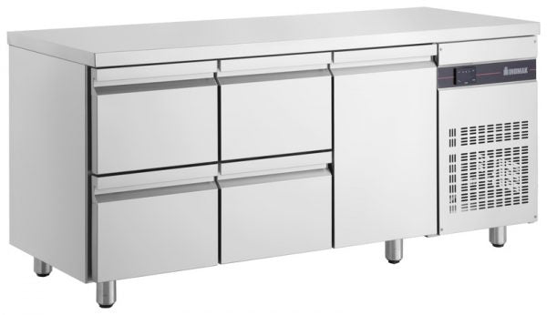 Inomak Under Bar Fridge 1 Door 4 Drawers