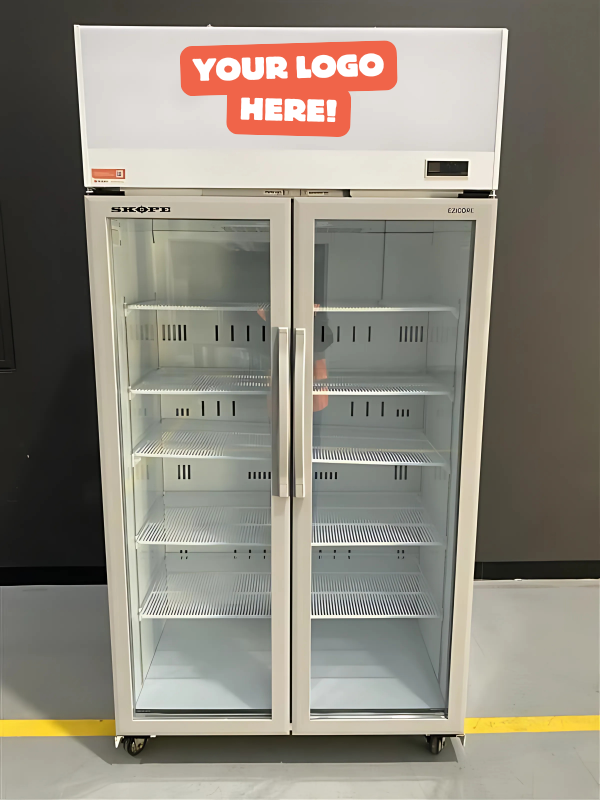 SKOPE TCE1000N EziCore: 2 Door Glass Display Fridge