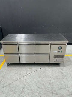 FED-X - XUB7C18S3D - 417L Six-Door Bench Fridge with Drawers