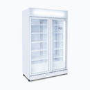 Upright Display Fridge – 885L – 2 Doors – Flat Glass – White