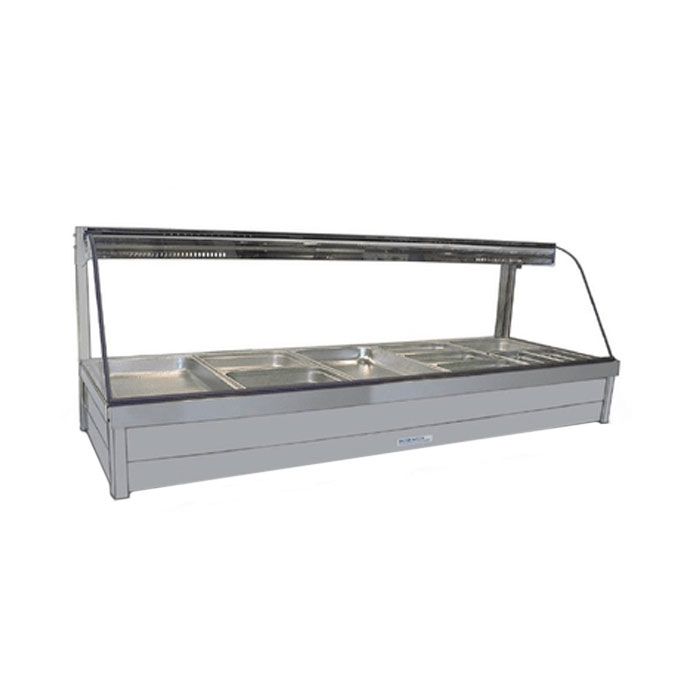 Roband C26 - Curved Glass Hot Food Bar - Bain Marie 12 Pans x 1/2 size 65mm
