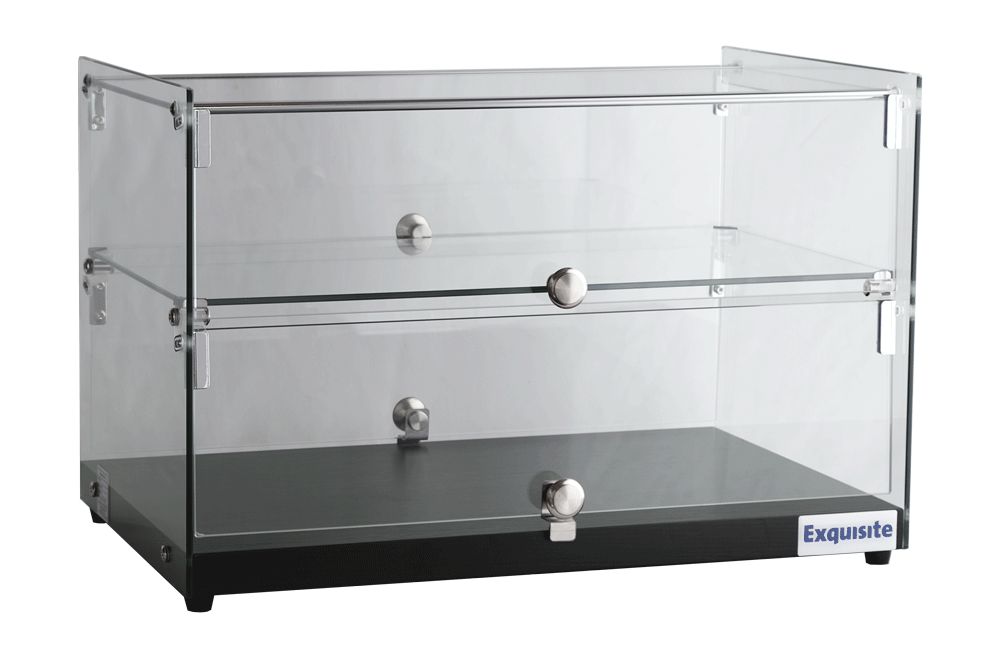 Exquisite CD50 One Tier Flat Glass Oak Ambient Cake Display