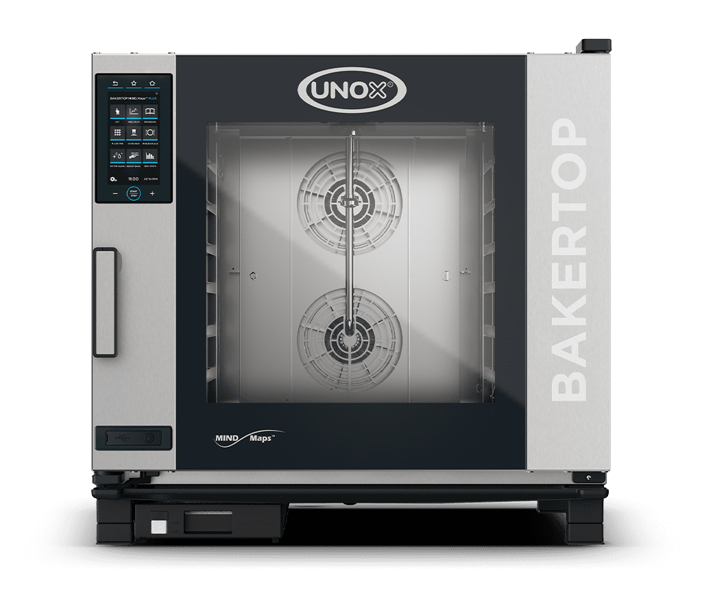UNOX XEBC-06EU-GPLM BAKERTOP MIND.Maps™ PLUS Countertop Combi Oven 6 600x400 trays Gas Right Hinge