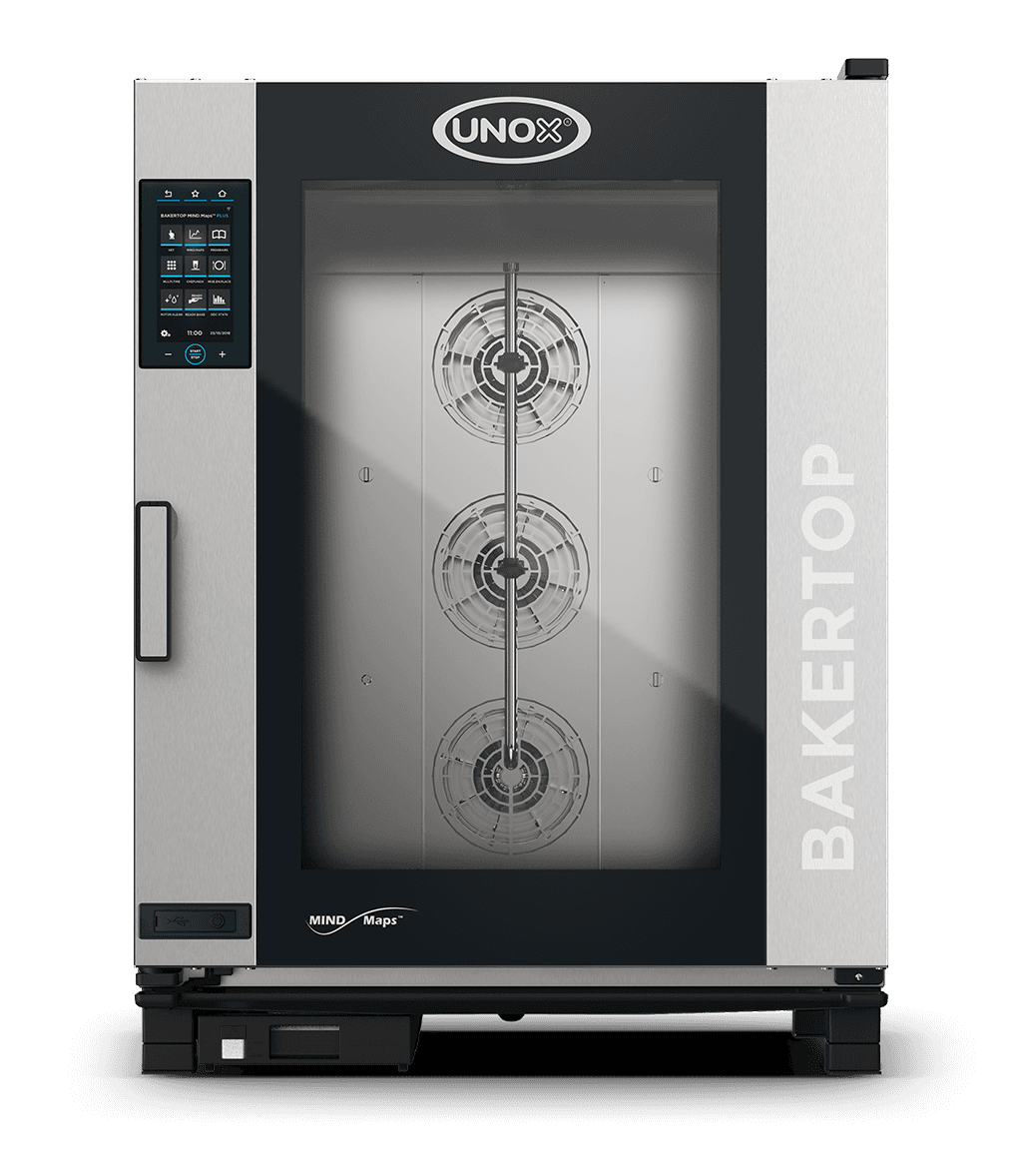 UNOX XEBC-10EU-GPLM BAKERTOP MIND.Maps™ PLUS Countertop Combi Oven 10 600x400 trays Gas Right Hinge