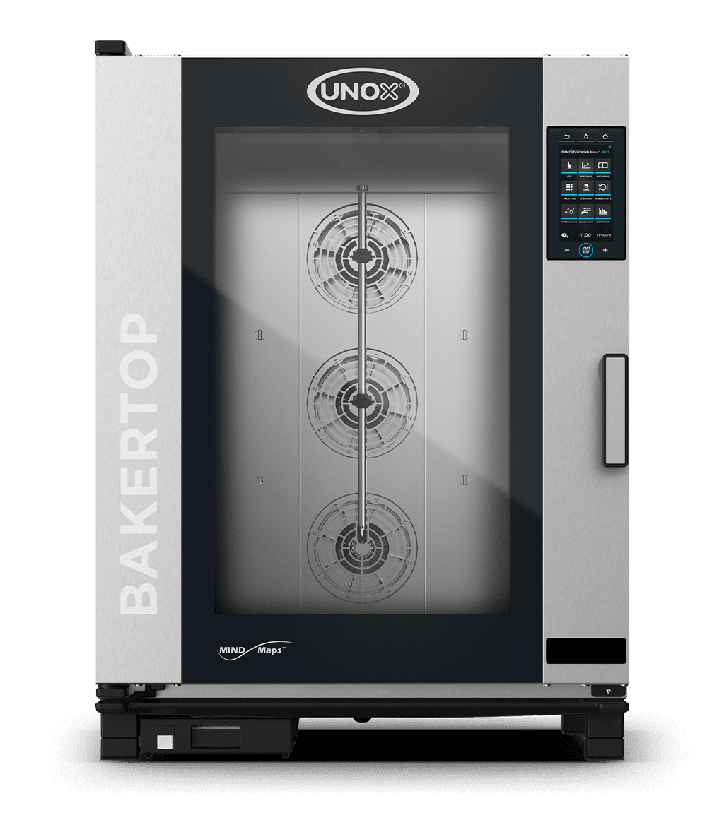 UNOX XEBC-10EU-GPRM BAKERTOP MIND.Maps™ PLUS Countertop Combi Oven 10 600x400 trays Gas Left Hinge