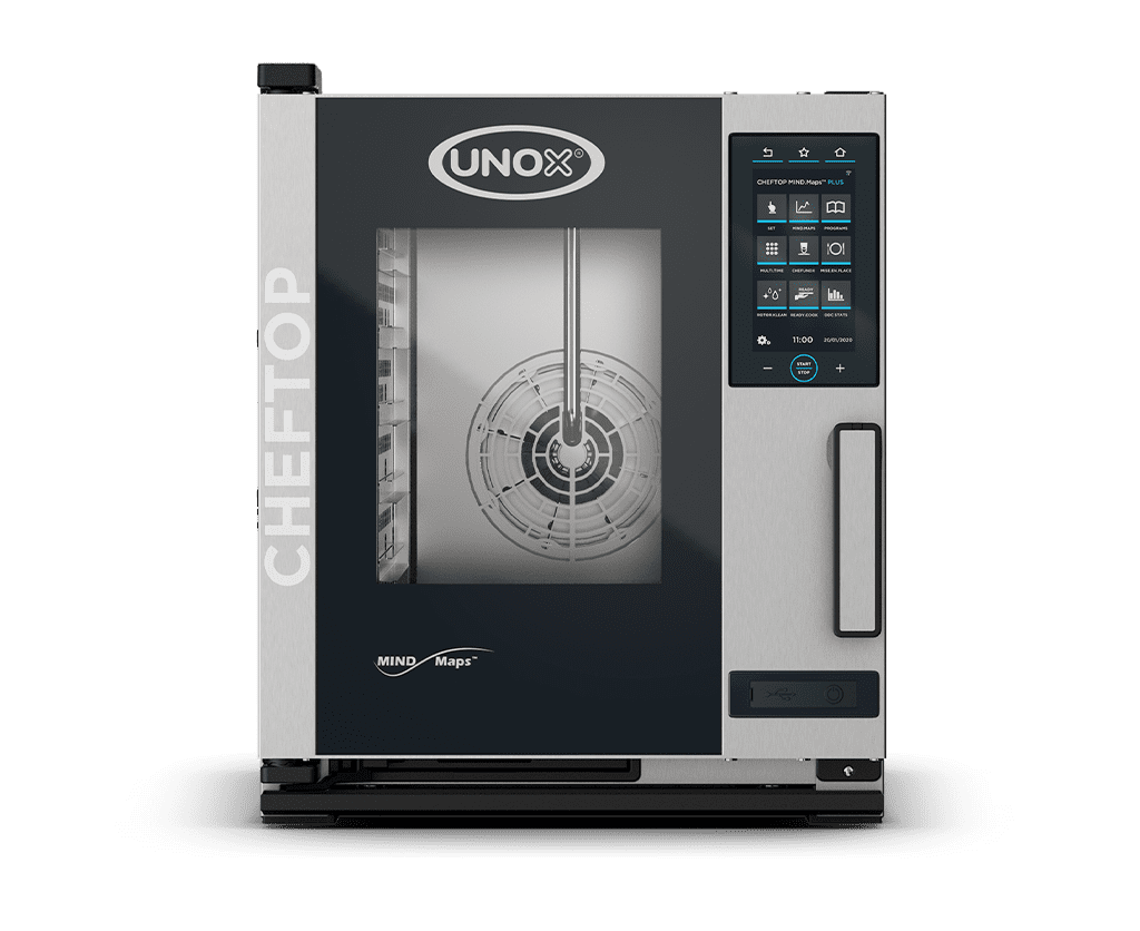 UNOX XECC-0513-EPRM-MS CHEFTOP MIND.Maps™ PLUS COMPACT Countertop Combi Oven 5 GN 1/1 trays Electric Right-Opening Door