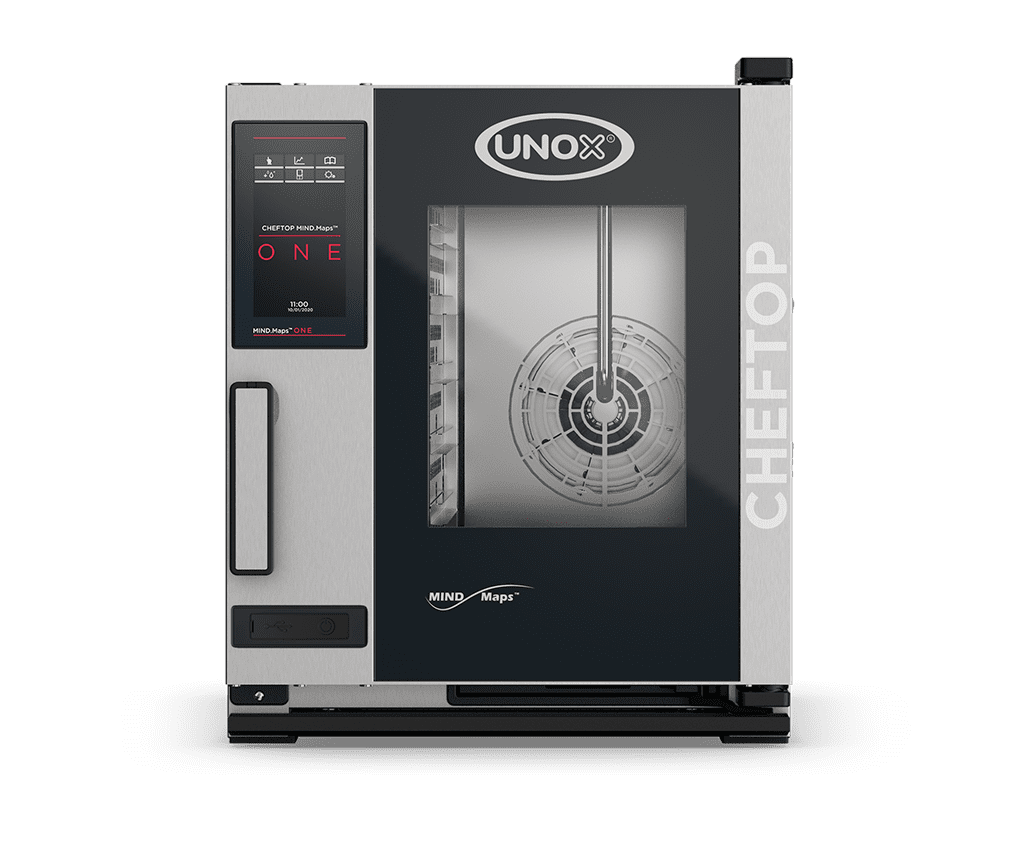 UNOX XECC-0523-E1LM CHEFTOP MIND.Maps™ ONE COMPACT Countertop Combi Oven 5 GN 2/3 trays Electric Right Hinge