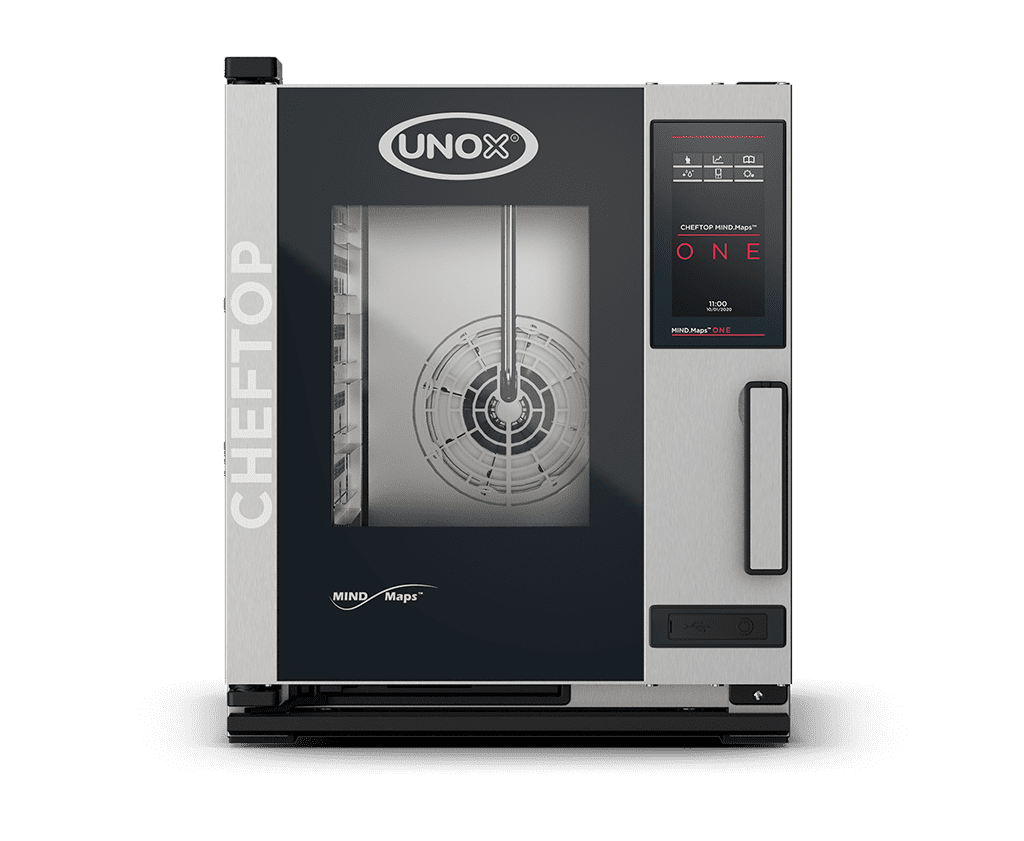 UNOX XECC-0523-E1RM CHEFTOP MIND.Maps™ ONE COMPACT Countertop Combi Oven 5 GN 2/3 trays Electric Left Hinge