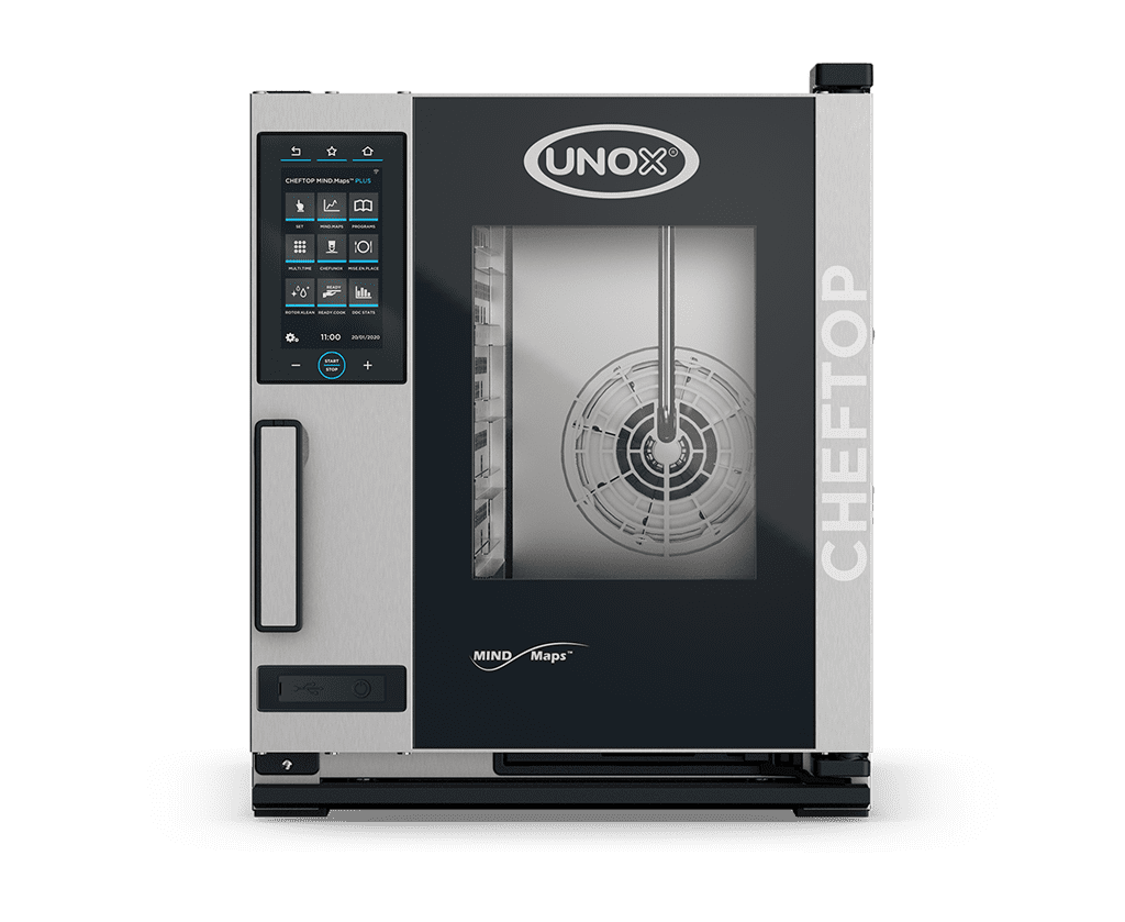 UNOX XECC-0523-EPLM CHEFTOP MIND.Maps™ PLUS COMPACT Countertop Combi Oven 5 GN 2/3 trays Electric Right Hinge