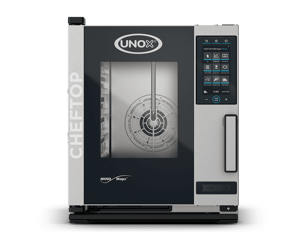 UNOX XECC-0523-EPRM CHEFTOP MIND.Maps™ PLUS COMPACT Countertop Combi Oven 5 GN 2/3 trays Electric Left Hinge