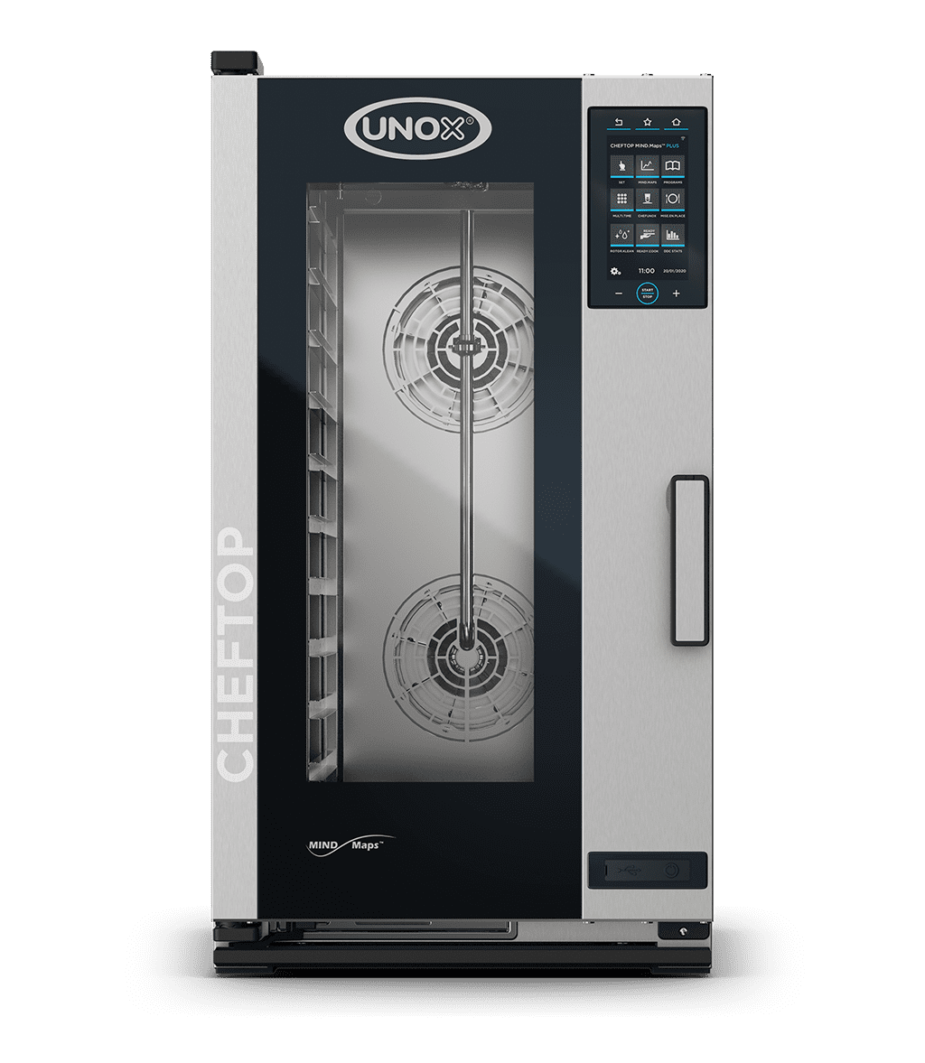 UNOX XECC-1013-EPRM CHEFTOP MIND.Maps™ PLUS COMPACT Countertop Combi Oven 10 GN 1/1 trays Electric Left Hinge