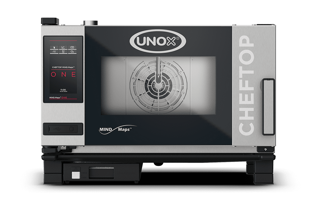 UNOX XEVC-0311-E1RM CHEFTOP MIND.Maps™ ONE Countertop Combi Oven 3 GN 1/1 trays Electric Left Hinge