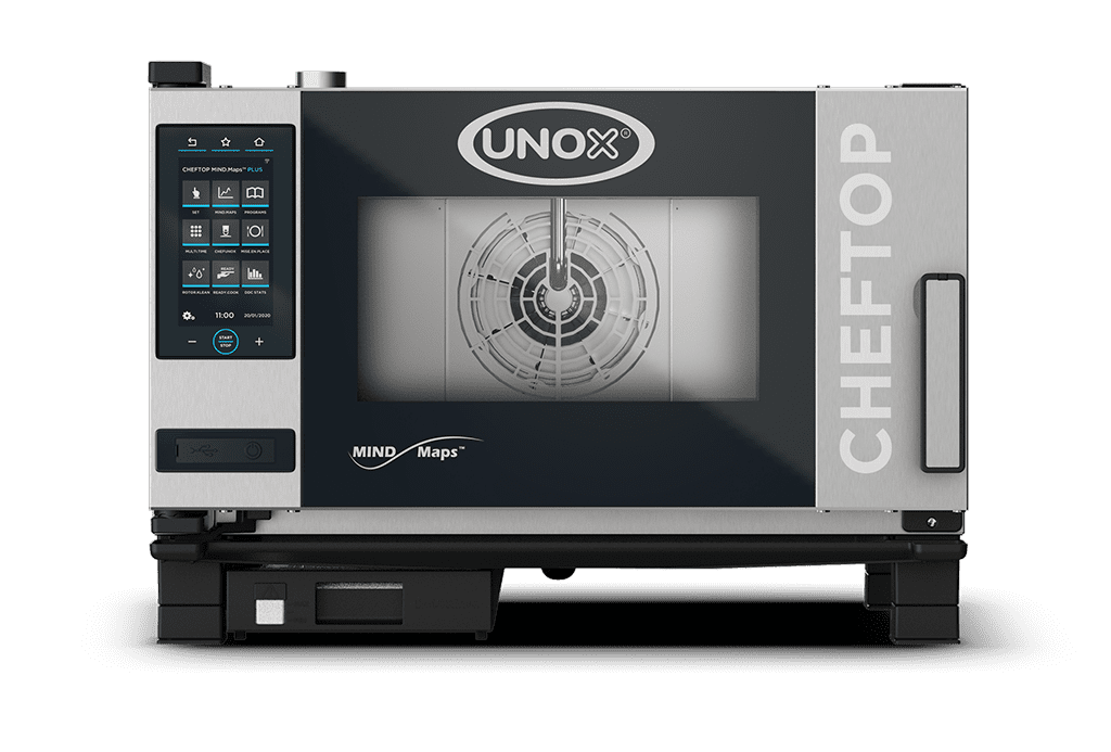 UNOX XEVC-0311-EPRM CHEFTOP MIND.Maps™ PLUS Countertop Combi Oven 3 GN 1/1 trays Electric Left Hinge