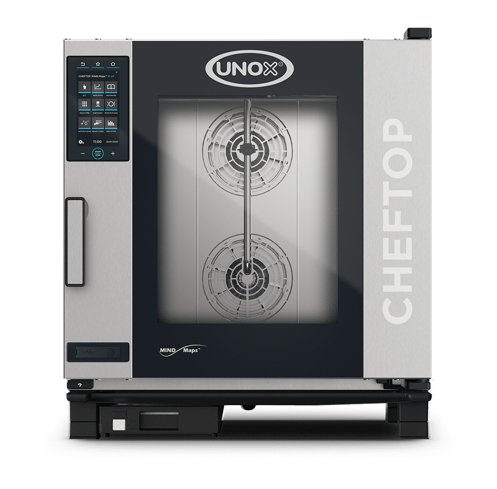 UNOX XEVC-0711-GPLM-MS CHEFTOP MIND.Maps™ PLUS Countertop Combi Oven 7 GN 1/1 trays Gas Right Hinge