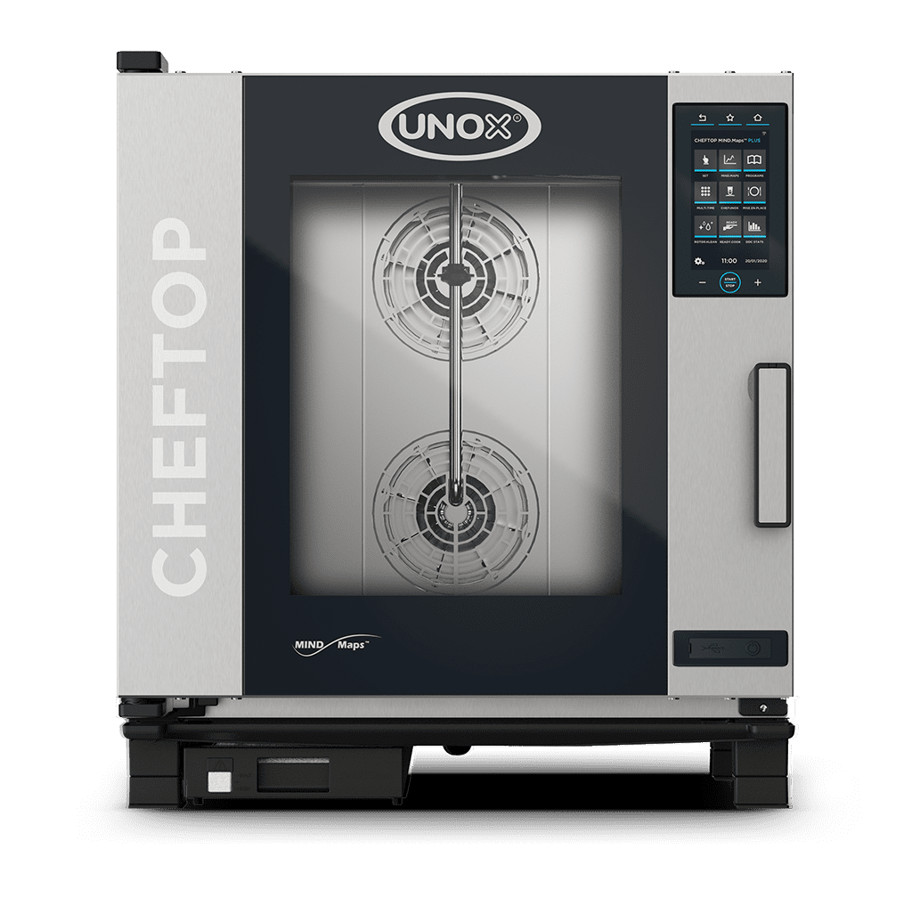 UNOX XEVC-0711-GPRM-MS CHEFTOP MIND.Maps™ PLUS Countertop Combi Oven 7 GN 1/1 trays Gas Left Hinge