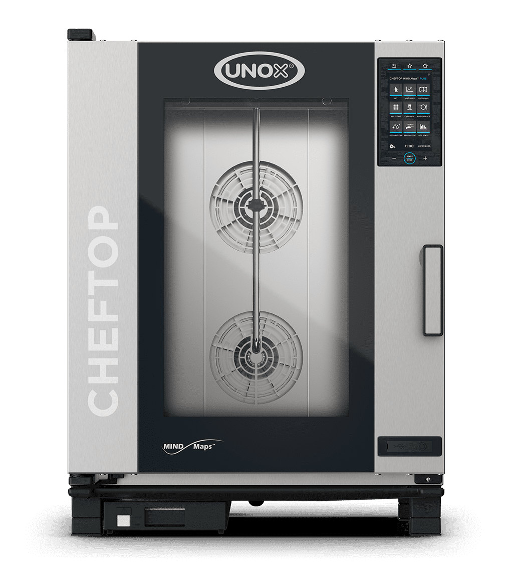 UNOX XEVC-1011-GPRM-MS CHEFTOP MIND.Maps™ PLUS Countertop Combi Oven 10 GN 1/1 trays Gas Left Hinge