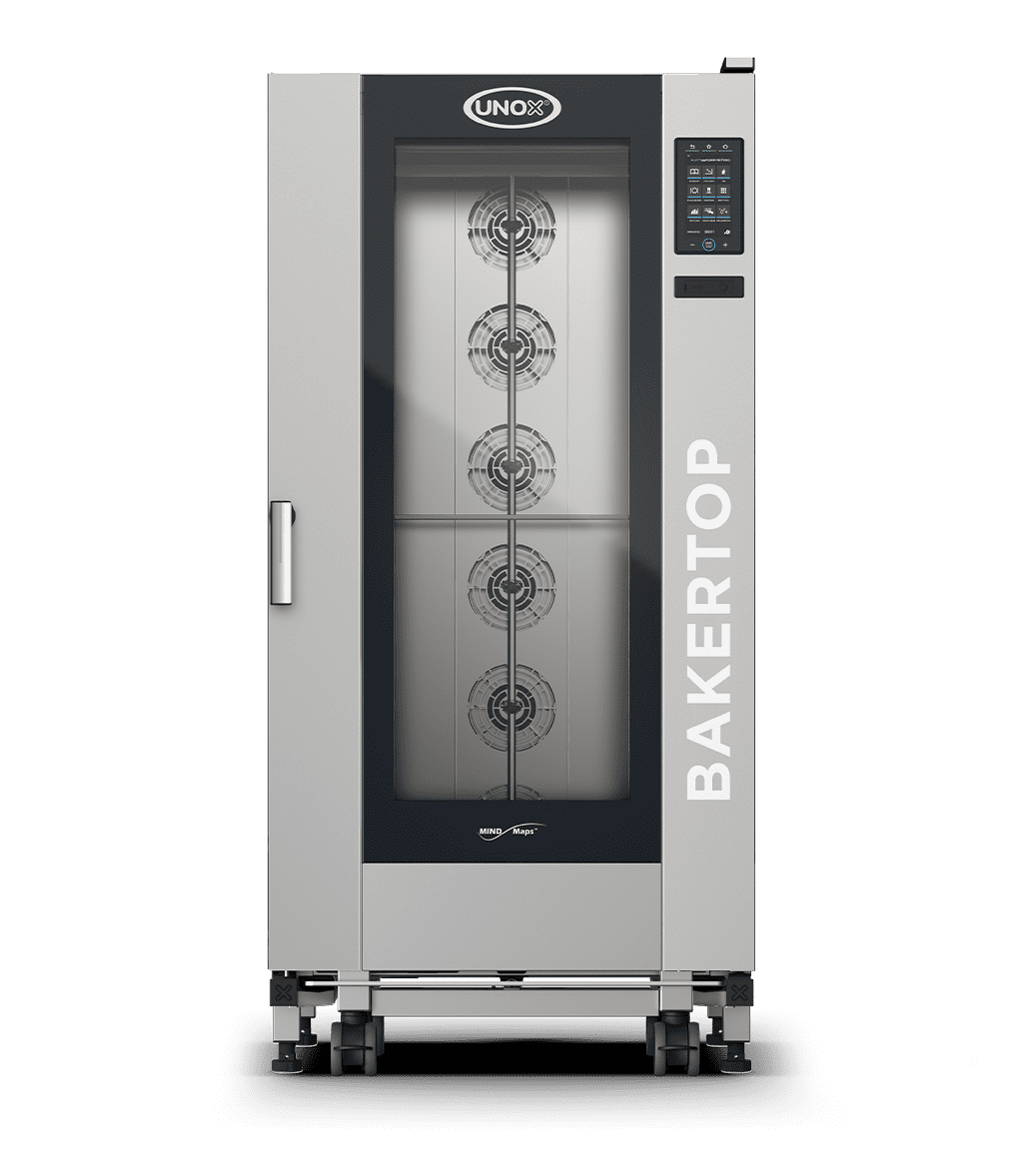 UNOX XEBL-16EU-GPLS BAKERTOP MIND.Maps™ BIG PLUS Trolley Combi Oven 16 600x400 trays Gas Right Hinge