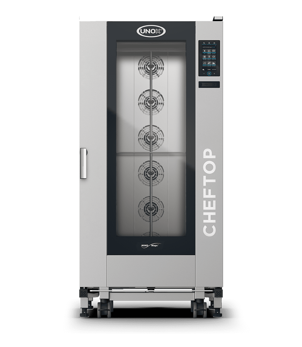 UNOX XEVL-2021-GPLS CHEFTOP MIND.Maps PLUS BIG Combi Steamer 20 Tray GN 2/1 Gas Hinged Right