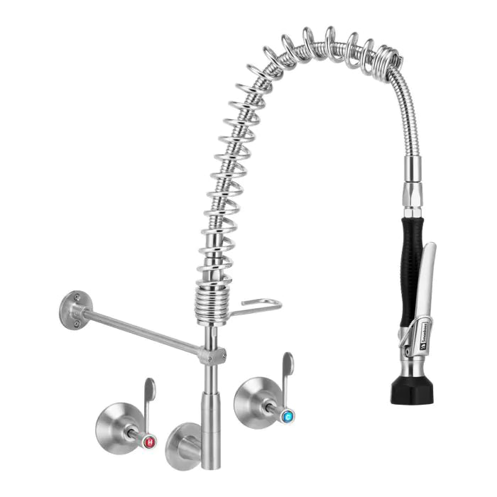Compact Stainless Steel Wall Stops And Elbow Pre Rinse Unit - T-3M5381 ...