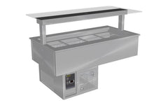 Culinaire - CR.CWCF.U.GSF.4 - Under Bench Refrigerated Counter Line Self Contained Cold Well With Flat Glass Gantry -  4 Module