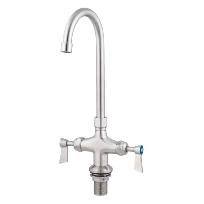 Dual Bench Mount Body with Gooseneck Swivel 12" Spout - T-3MDHG12