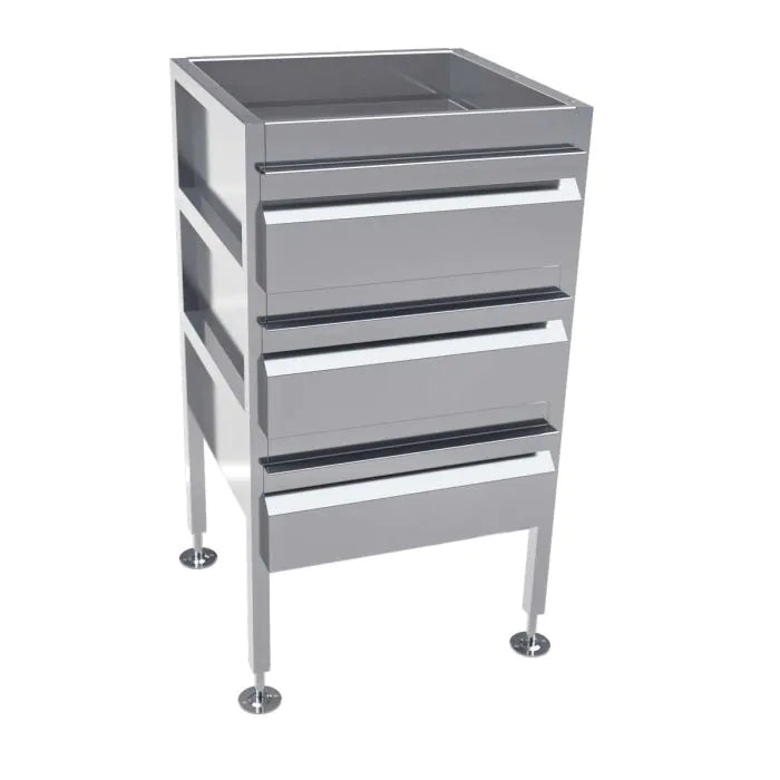 Freestanding Stainless Steel Drawer Unit (3 drawers) - AB-3DRAW